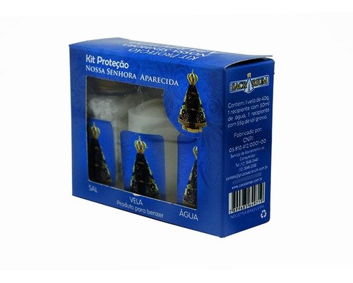 Kit Proteção Sal Vela Água Nossa Senhora Aparecida