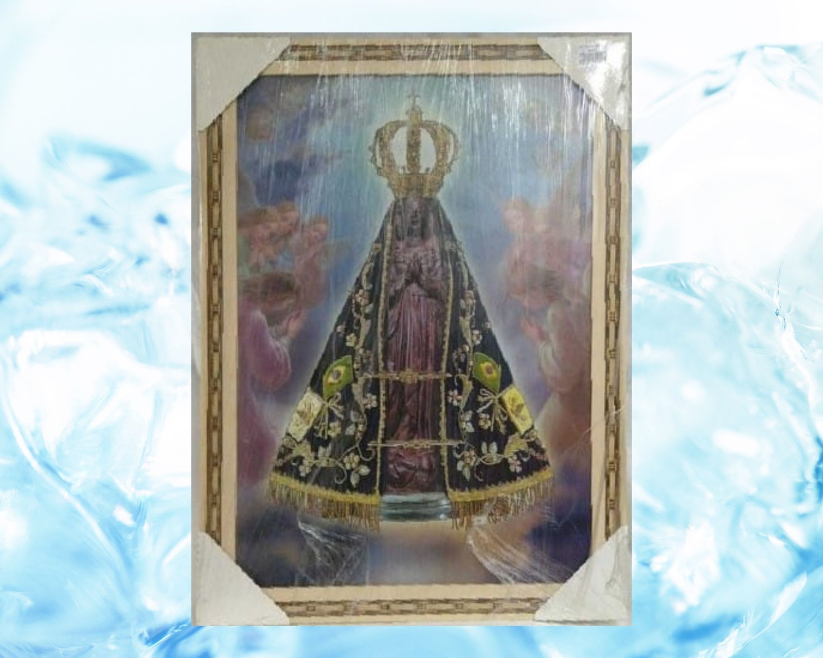 Quadro Nossa Senhora Aparecida  50x70 Moldura Branca