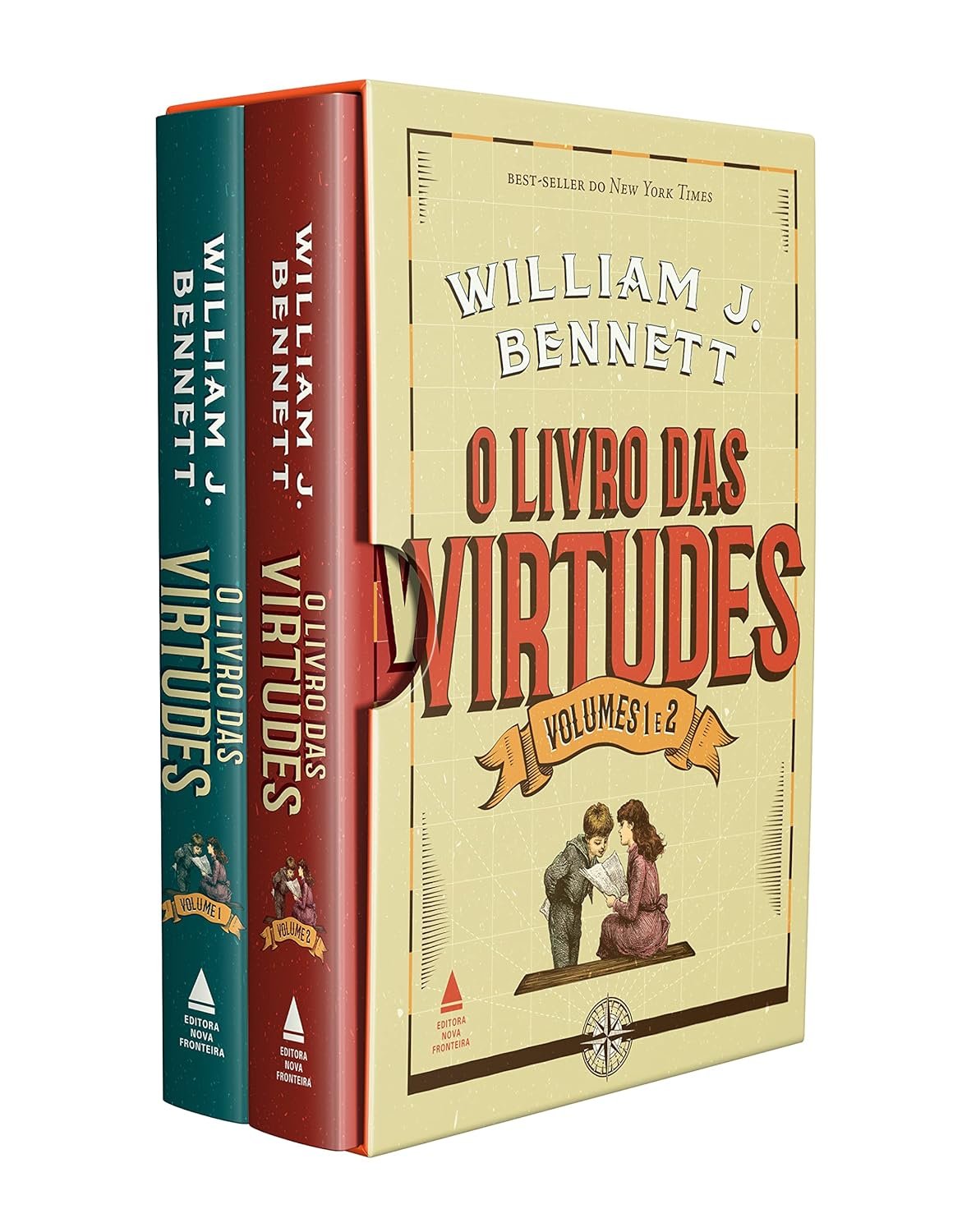 O livro das virtudes  William J Bennett 2 volumes capa dura
