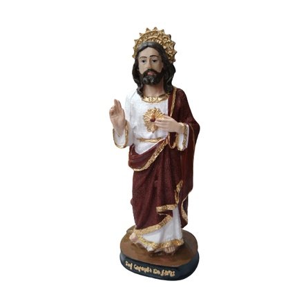 sagrado coração de jesus resina 15cm