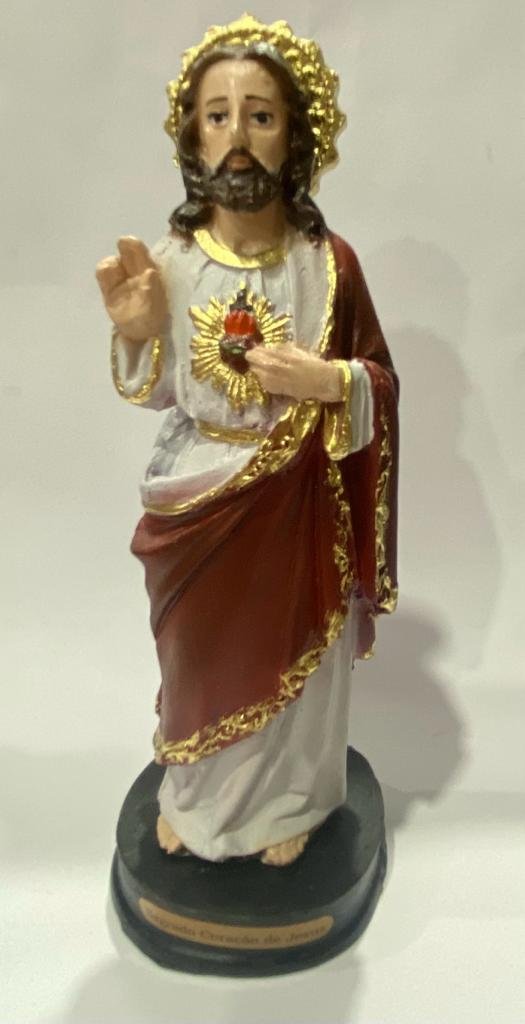 sagrado coração de jesus resina 15cm - Imagem 2