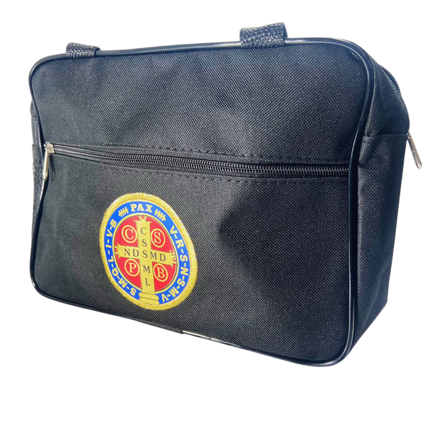 Bolsa Porta Bíblia medalha Sao Bento preta