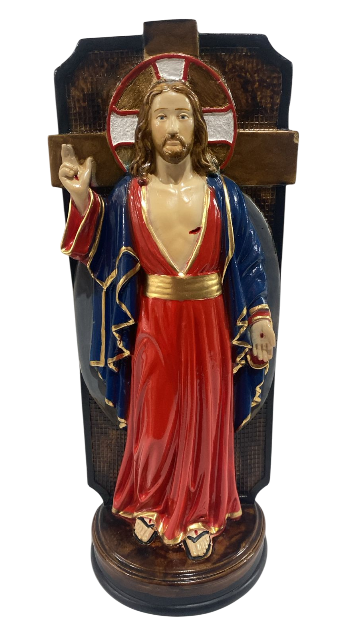 Santa Chagas De Jesus Imagem Gesso 30cm
