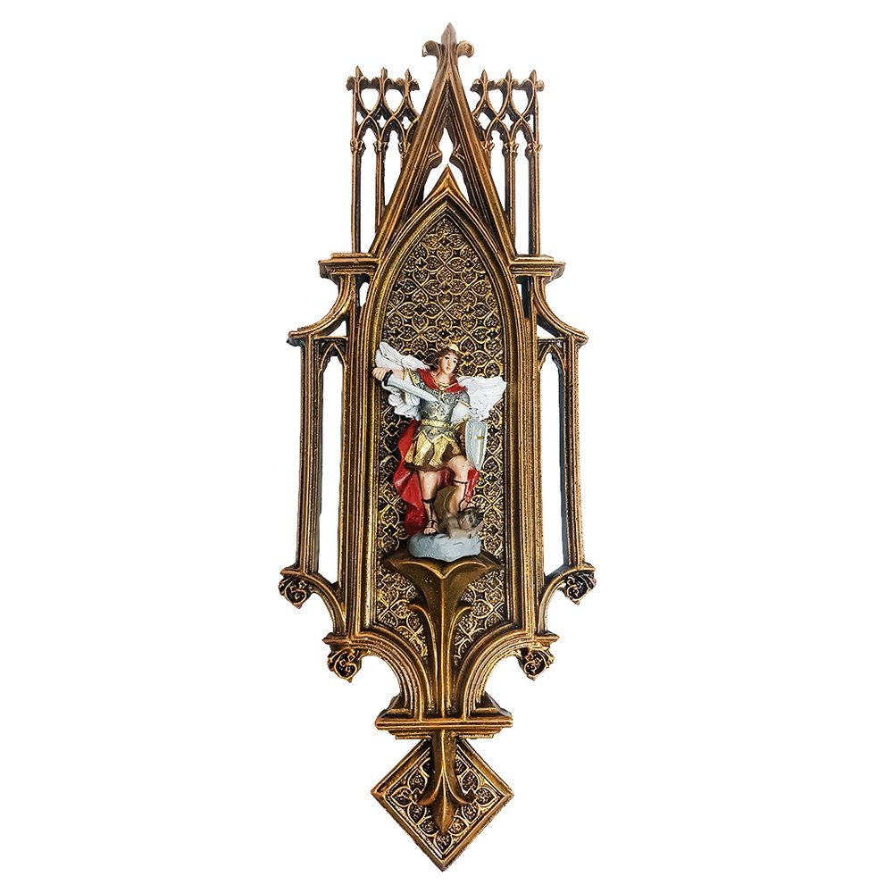 Quadro de Arcanjo São Miguel de Resina Nacional - 37 cm