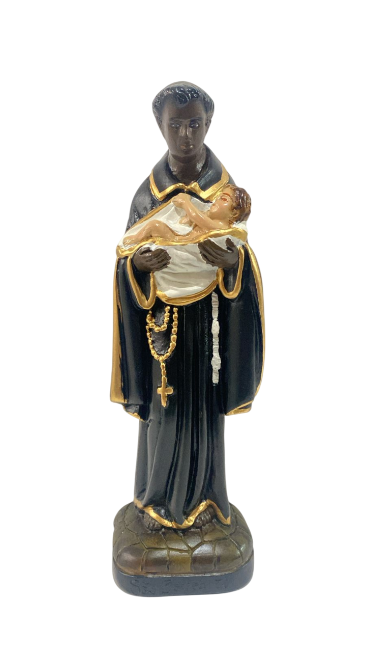 São Benedito imagem gesso 30cm