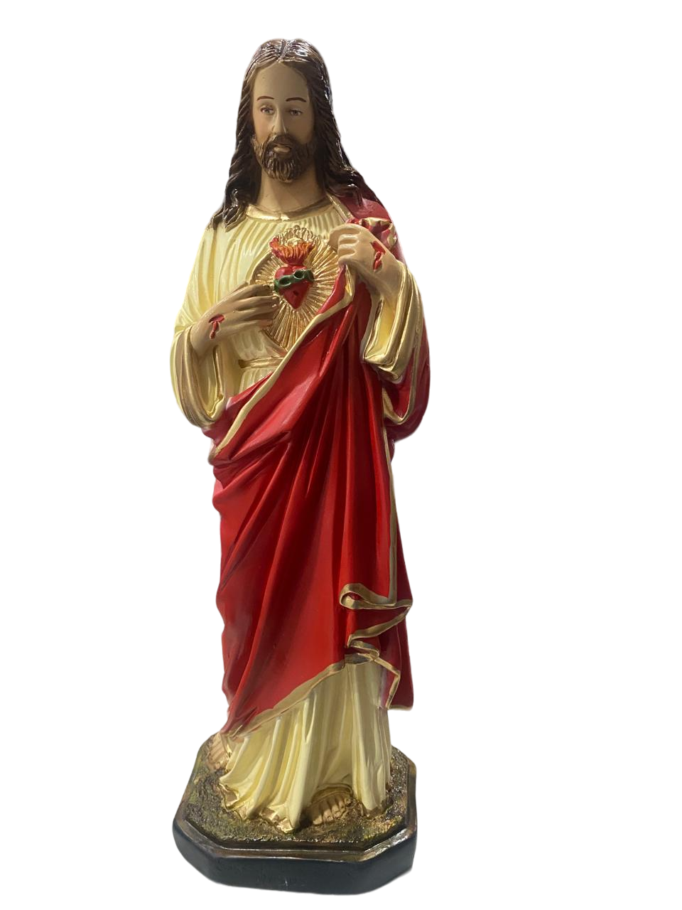 Sagrado Coração De Jesus Imagem Gesso 40cm - Imagem 2