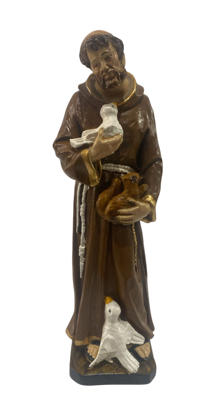 São Francisco De Assis Imagem Gesso 30cm