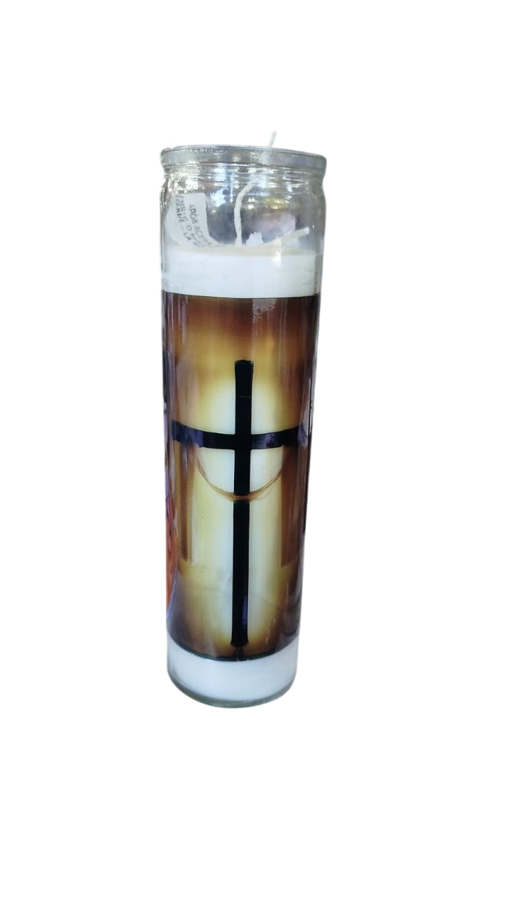 Vela  Ponte Vidro Cruz Ressureição 20cm