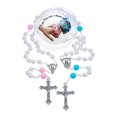 Terço Perola Casais Sagrado Coração De Jesus E Maria