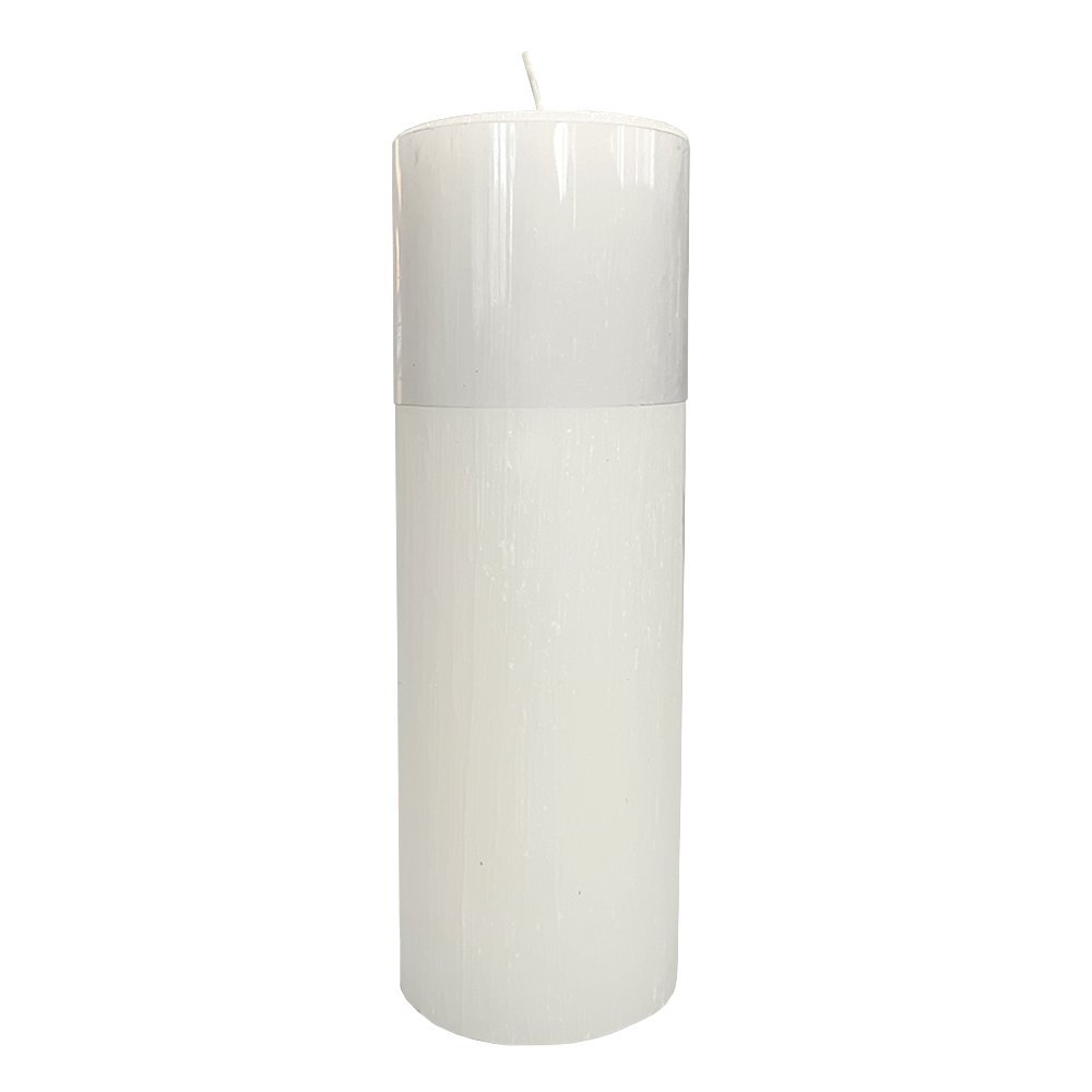 Vela Altar E Advento 17 Cm X 5.7 Cm Branca Texturizada