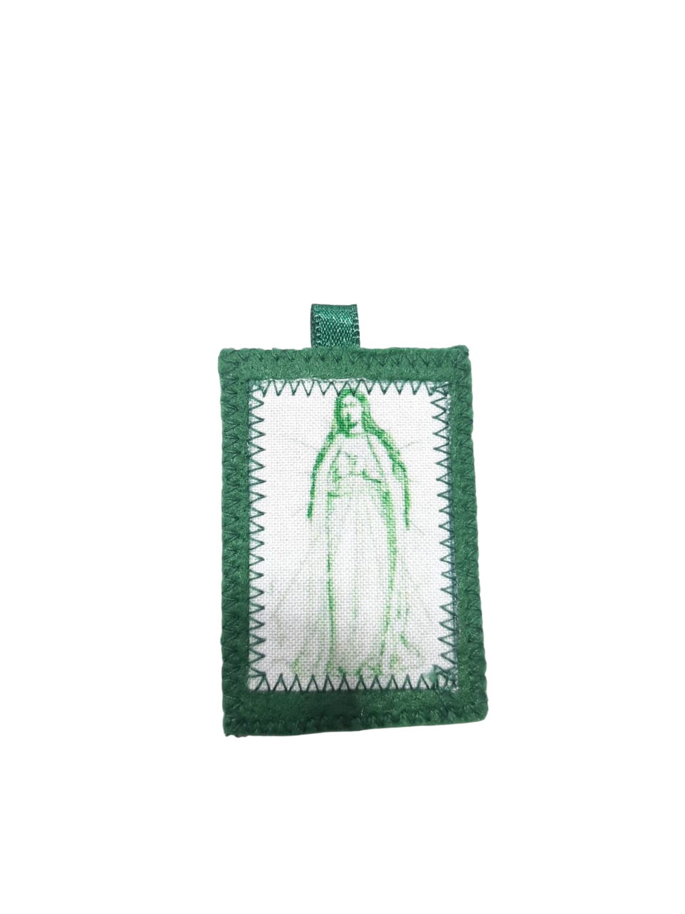 Escapulário Verde Sem Cordão em Tecido