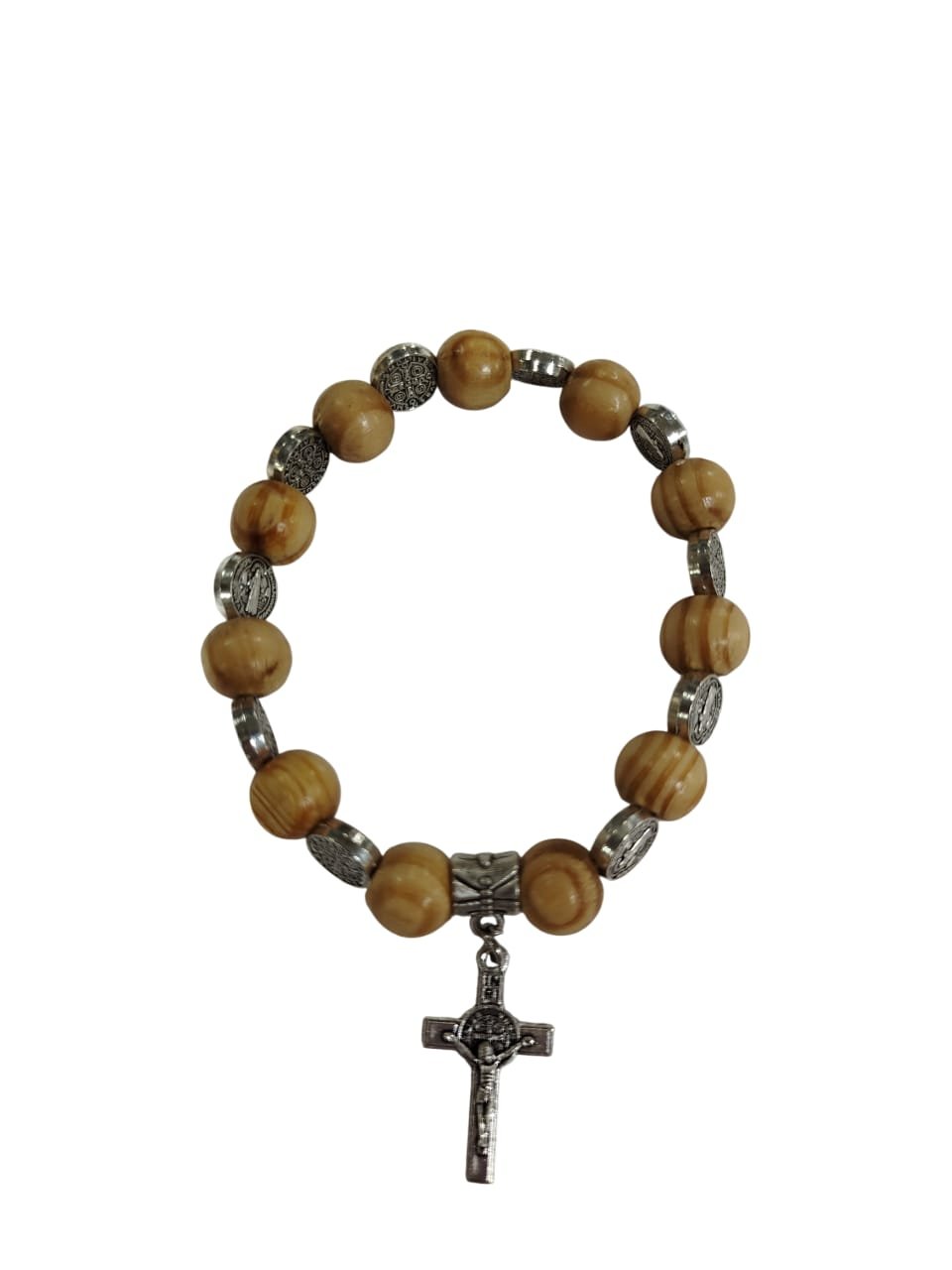 Pulseira São Bento Madeira fio de silicone