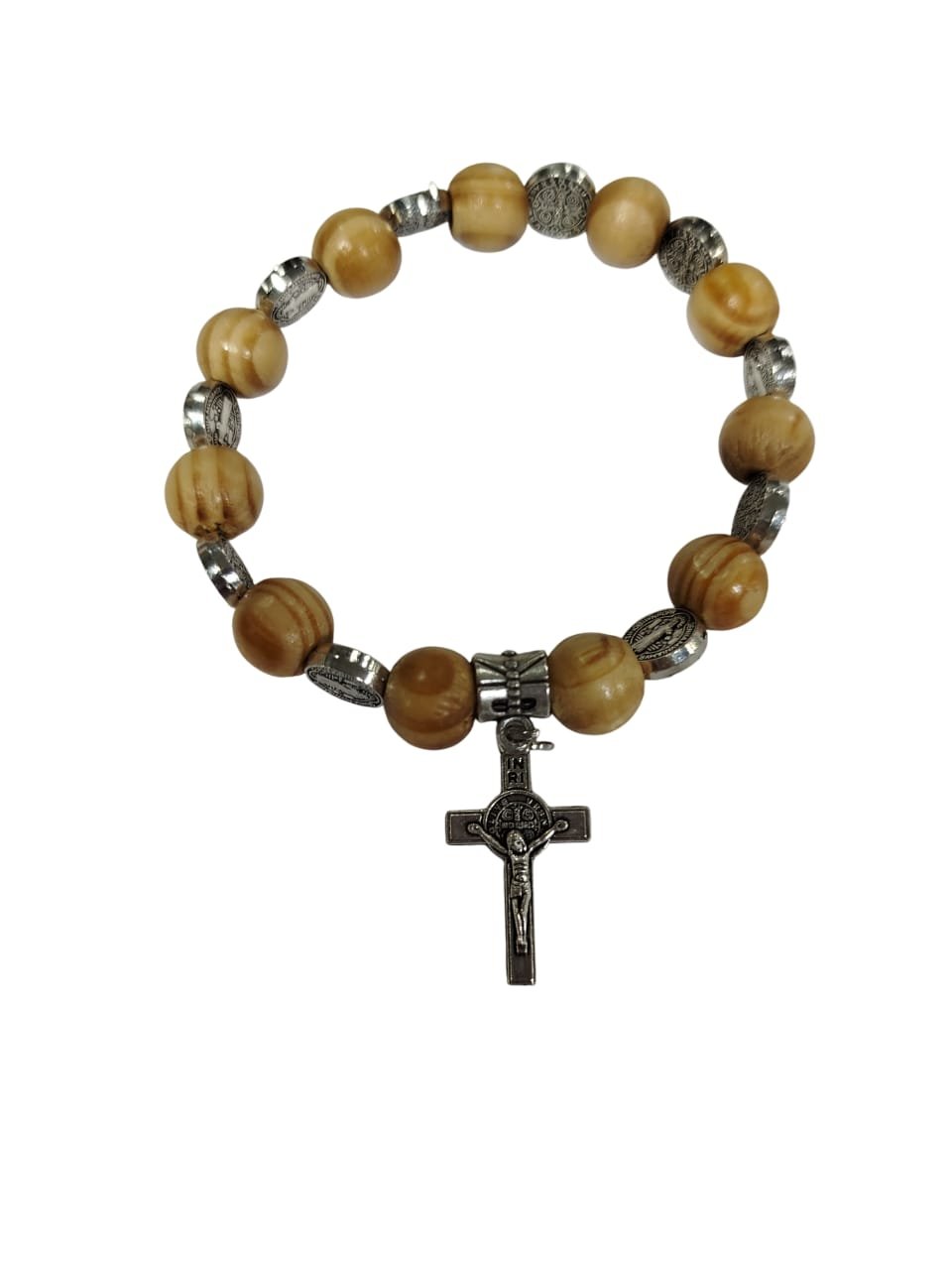 Pulseira São Bento Madeira fio de silicone - Imagem 2