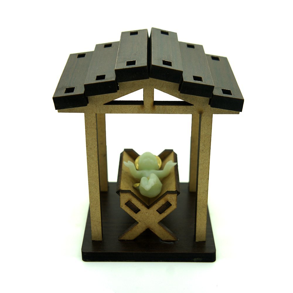 Cabana em MDF com Menino Jesus  Fosforescente na Manjedoura