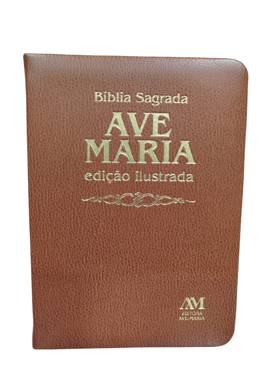 Bíblia edição ilustrada luxo média marrom Ilustrada Marrom