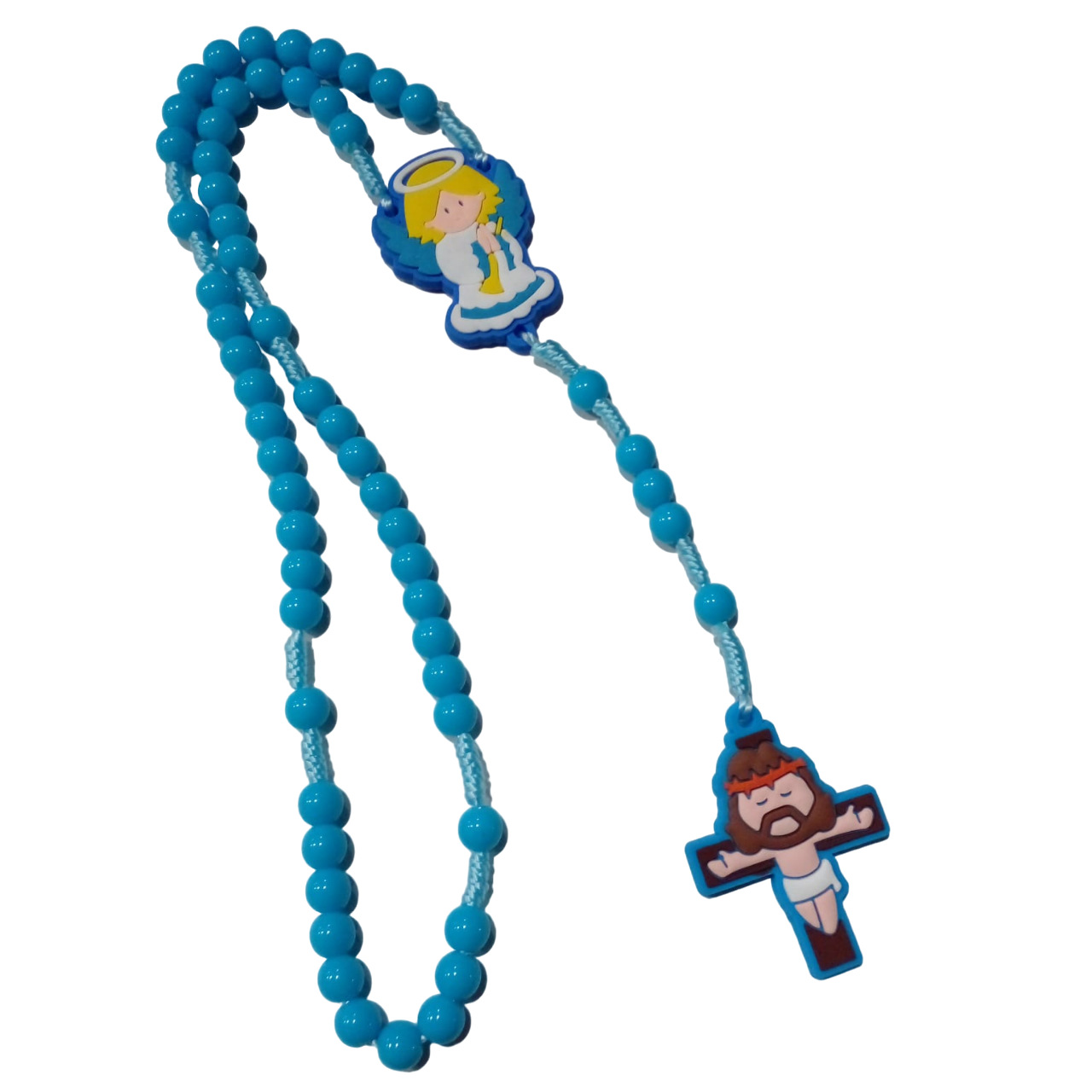 Terço infantil azul anjo