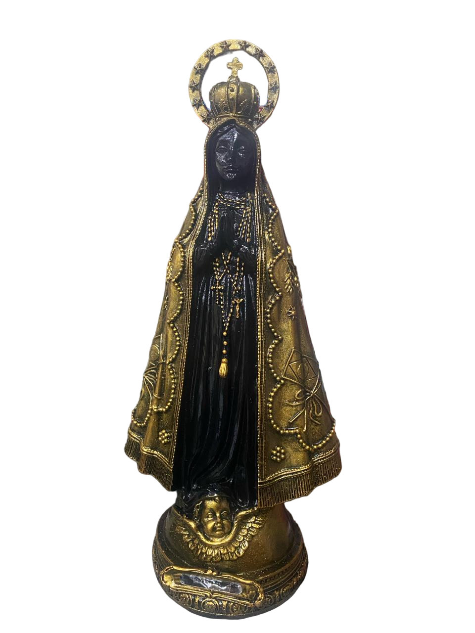 Nossa Senhora Aparecida de Resina com Pintura em Bronze