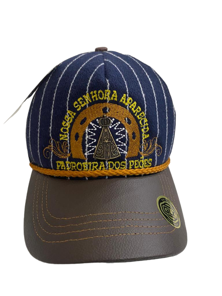 Bone Nossa Senhora Aparecida Azul com regulagem adulto