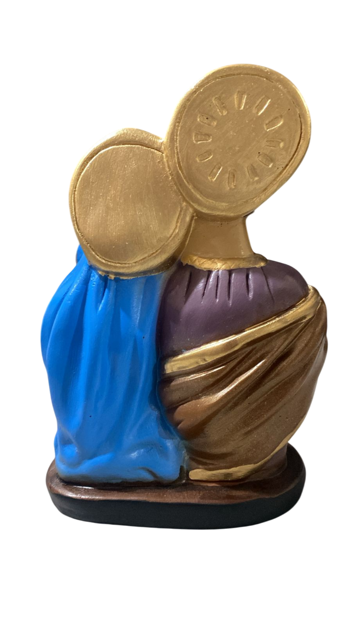 Sagrada Familia Busto Colorida Imagem Gesso 20cm - Imagem 4