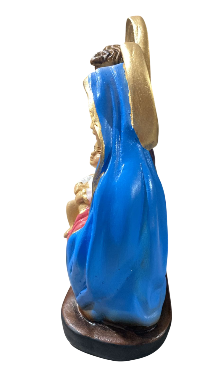 Sagrada Familia Busto Colorida Imagem Gesso 20cm - Imagem 5