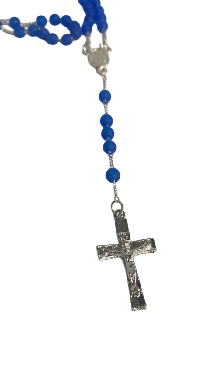 Terço Azul Conta Oval - Imagem 3