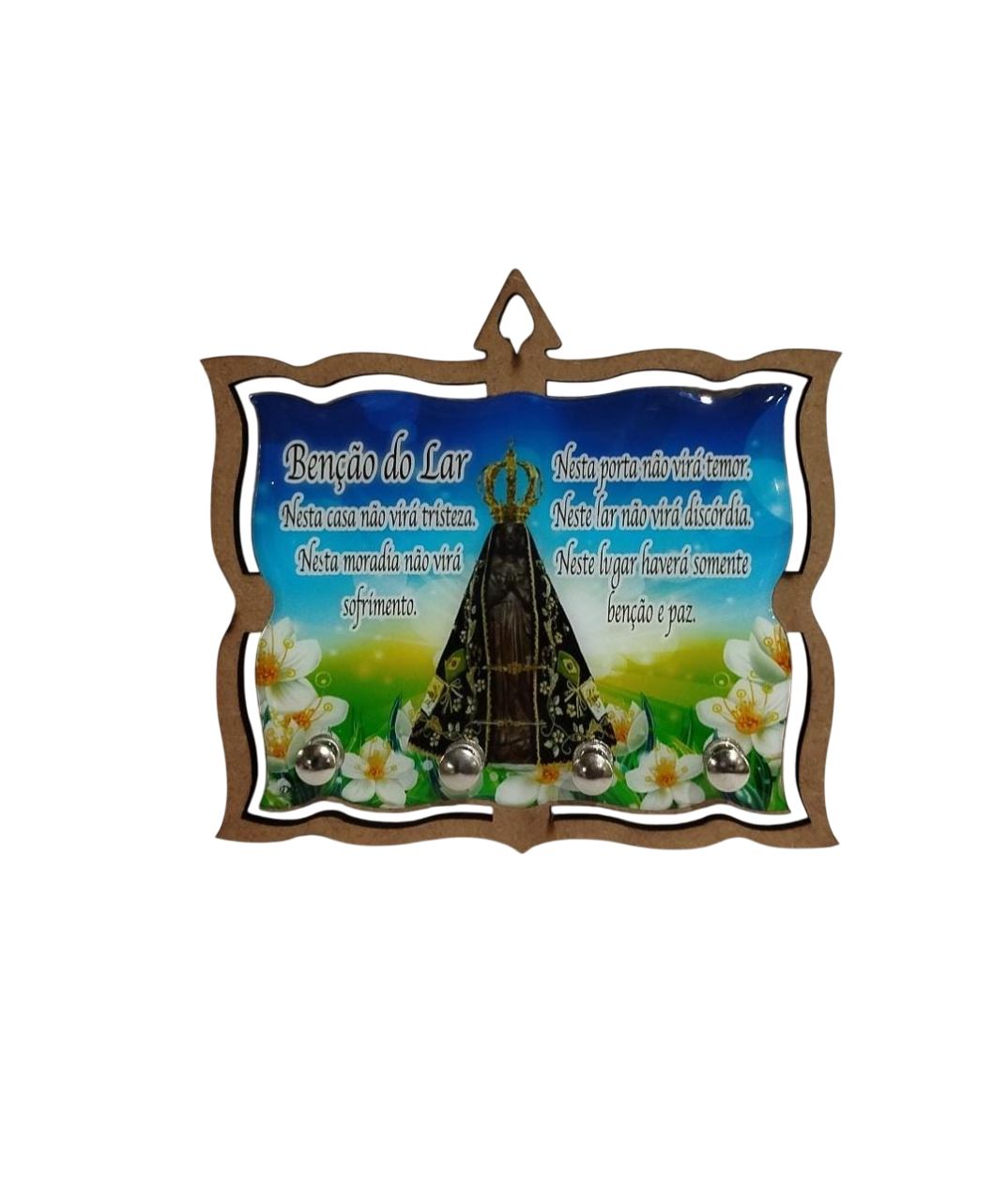 Porta Chave Resinado 4 Chaves Nossa Senhora Aparecida - Imagem 3