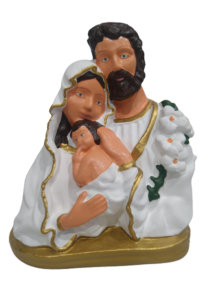 Sagrada Familia Busto branca 17,5cm Borracha