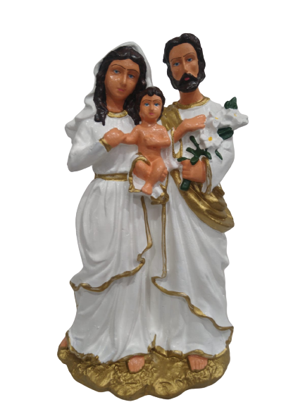 Sagrada Familia em pe branca Borracha 21cm