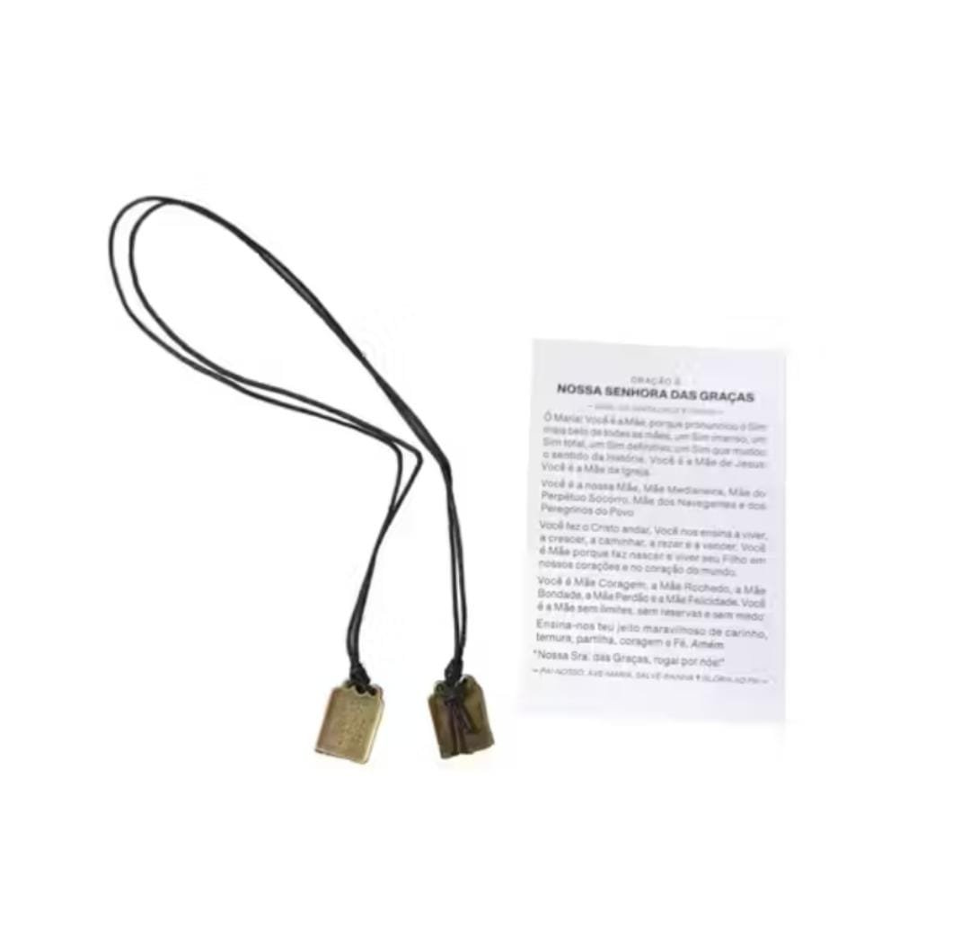 Escapulário NS das Graças Cordão Encerado 35cm - Imagem 3