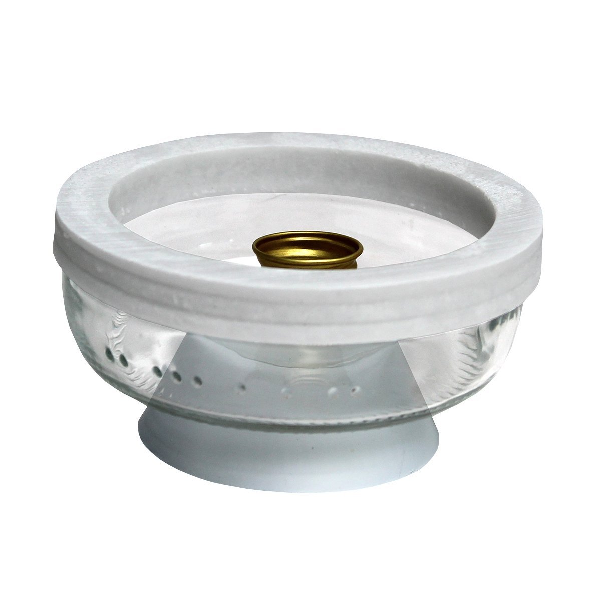 Porta Vela Vidro E Marmore  Velas Palito,votiva E Rechaud